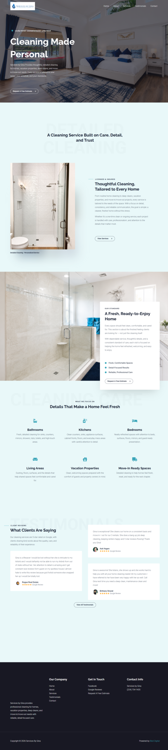 SERVICES BY GINA website